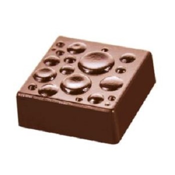 Deco-Relief Square With Bubbles Praline Polycarbonate Chocolate Mould